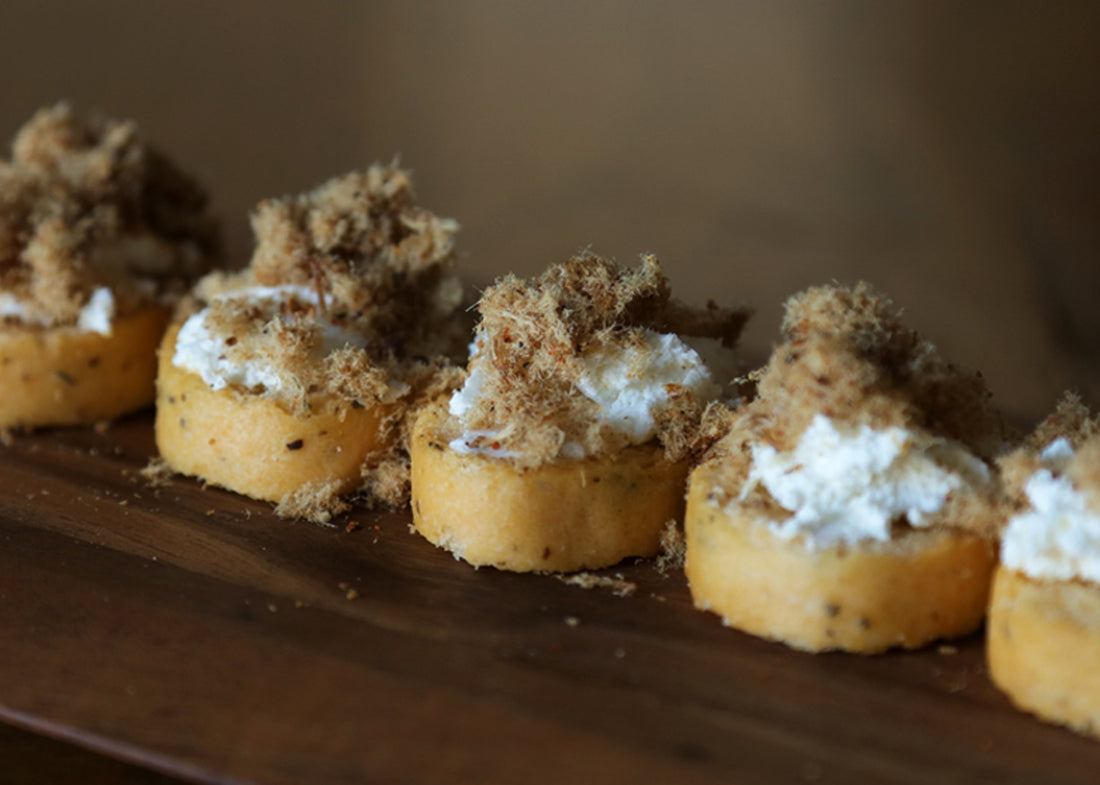 Grated Biltong Crostini