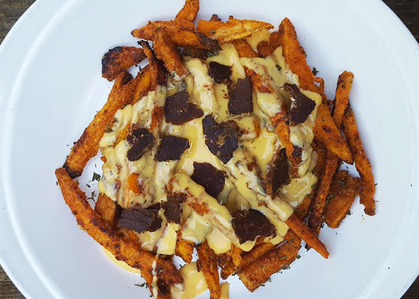Biltong & Cheese Drenched Sweet Potato Fries Recipe