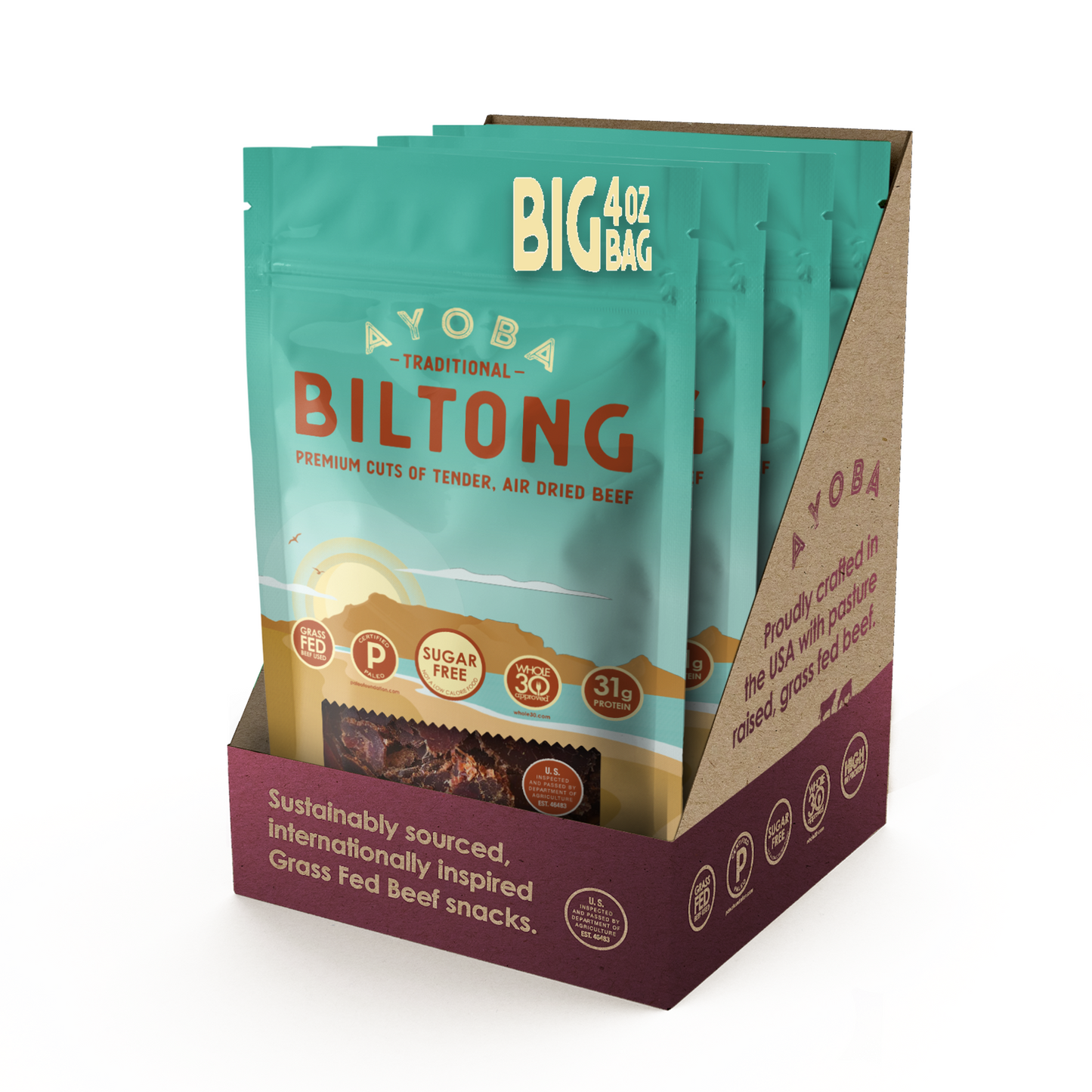Big 4oz Biltong Keto Snack Cases of 4