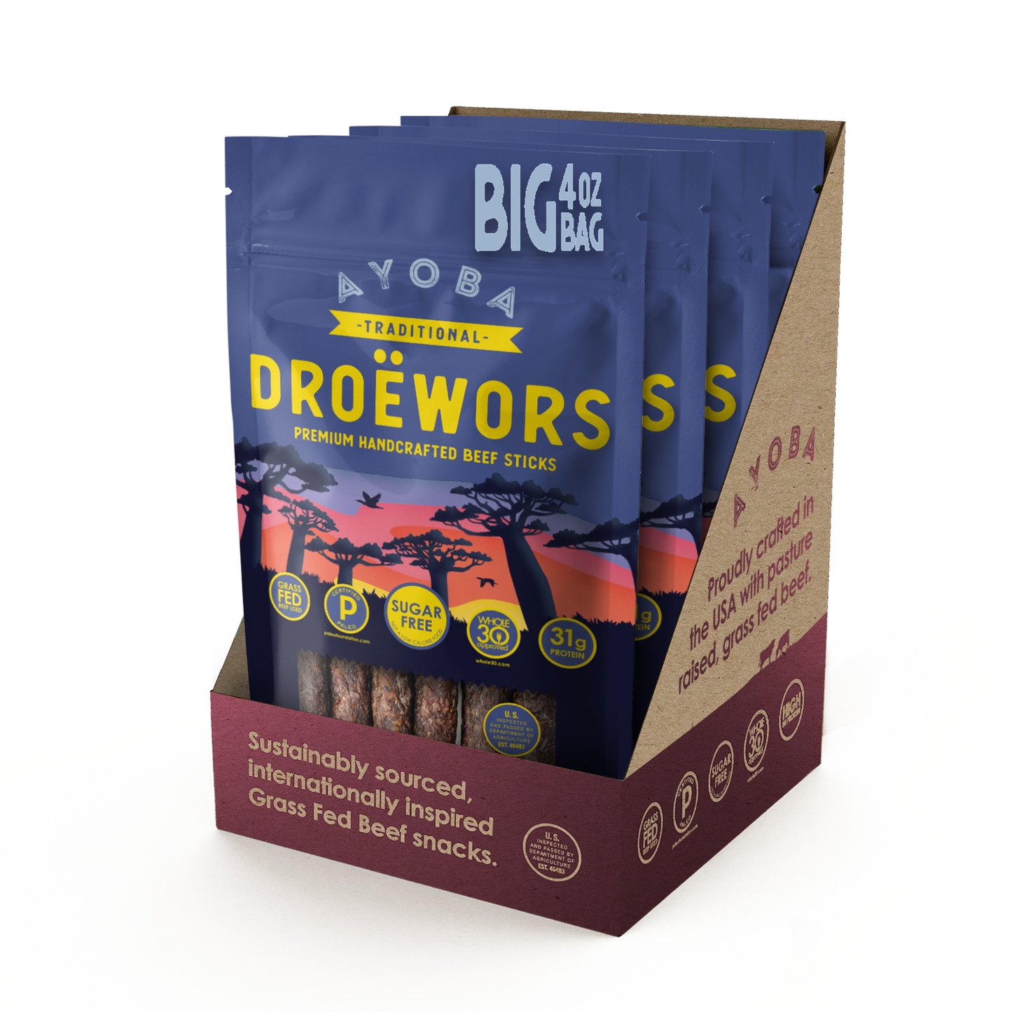 Big 4oz Biltong Keto Snack Cases of 4