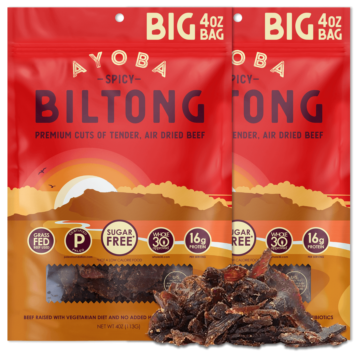 Biltong Beef Jerky Original Large Bag (4 oz) – Safari Snacks