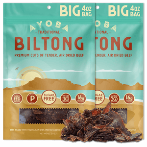 Ayoba Premium Grass Fed Beef Biltong. Traditional Flavor Bulk Buy High Protein Snack.